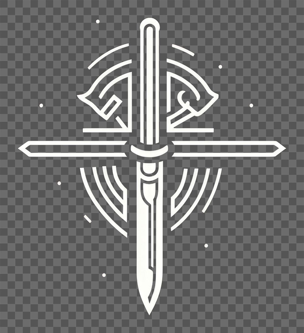PNG Sword icon symbol cross logo.