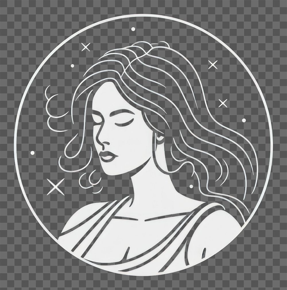 PNG Woman astrology icon logo representation illuminated.