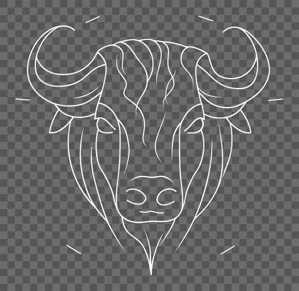 PNG Taurus Zodiac icon blackboard buffalo drawing.