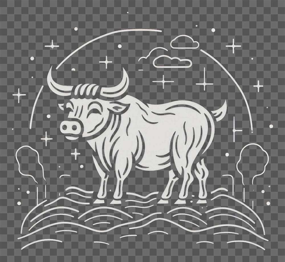 PNG Taurus Zodiac icon livestock buffalo animal.