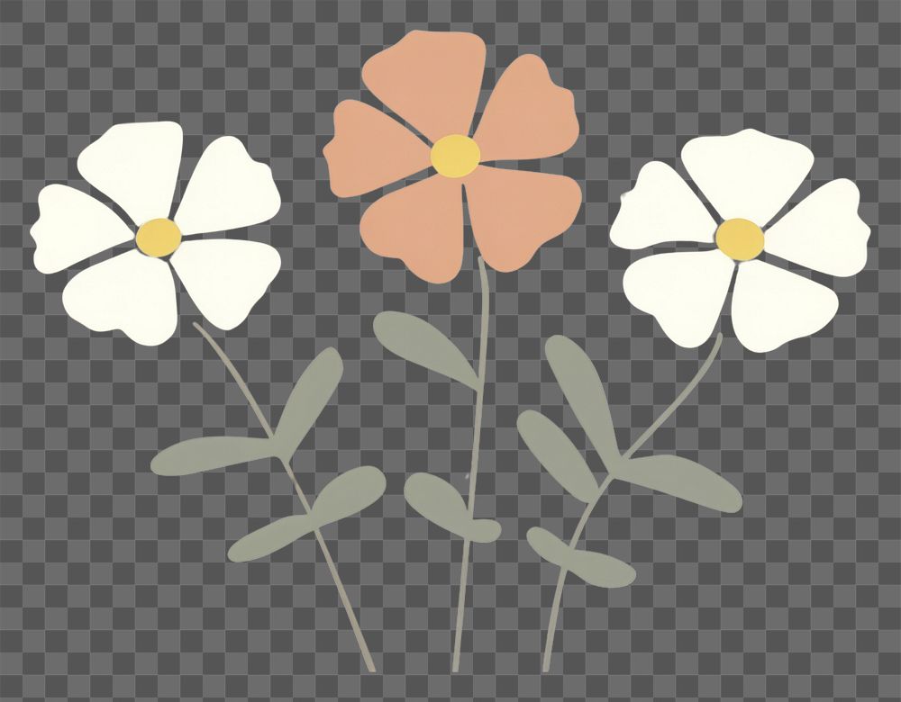PNG  Illustration of a simple flowers pattern petal plant.