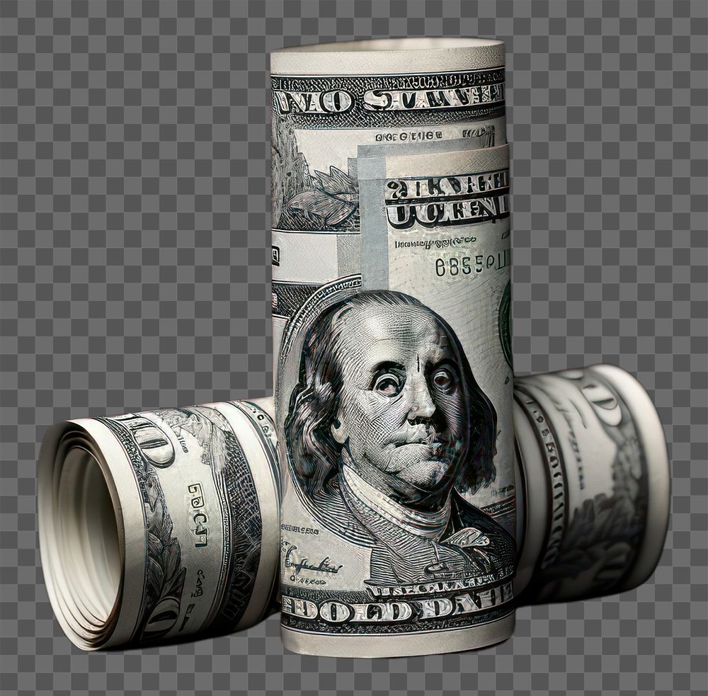 PNG Roll of dollars money investment copy space. AI generated Image by rawpixel.