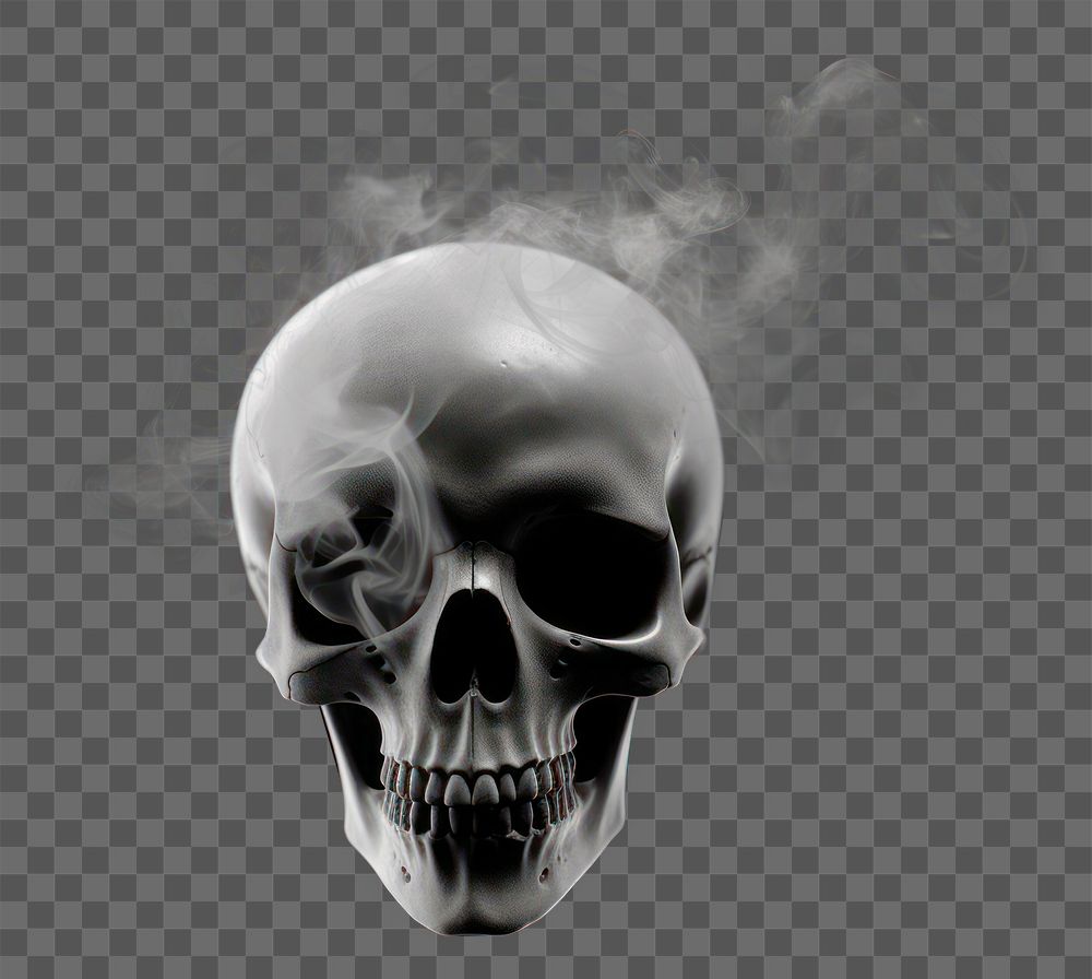 PNG  Abtract skull fog effect smoke black black background. AI generated Image by rawpixel.