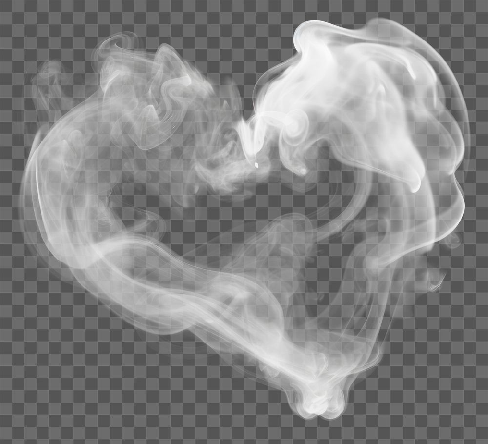 PNG  Heart fog effect smoke black black background. AI generated Image by rawpixel.