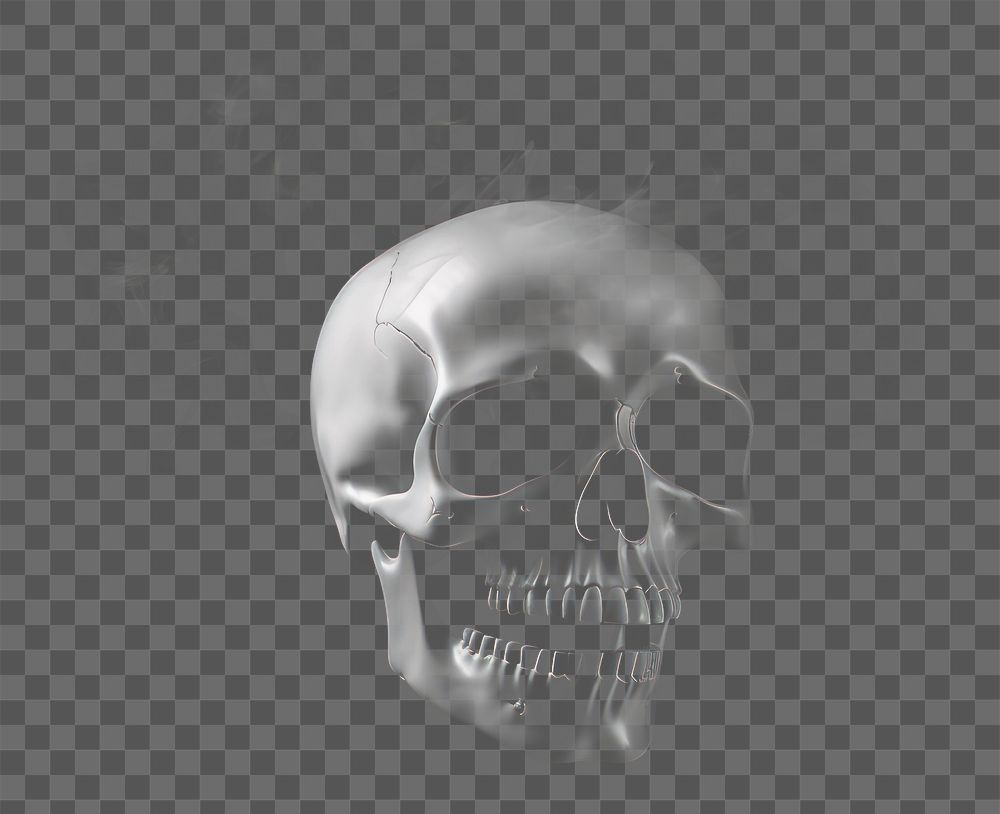 PNG  Skull fog effect smoke black black background. AI generated Image by rawpixel.