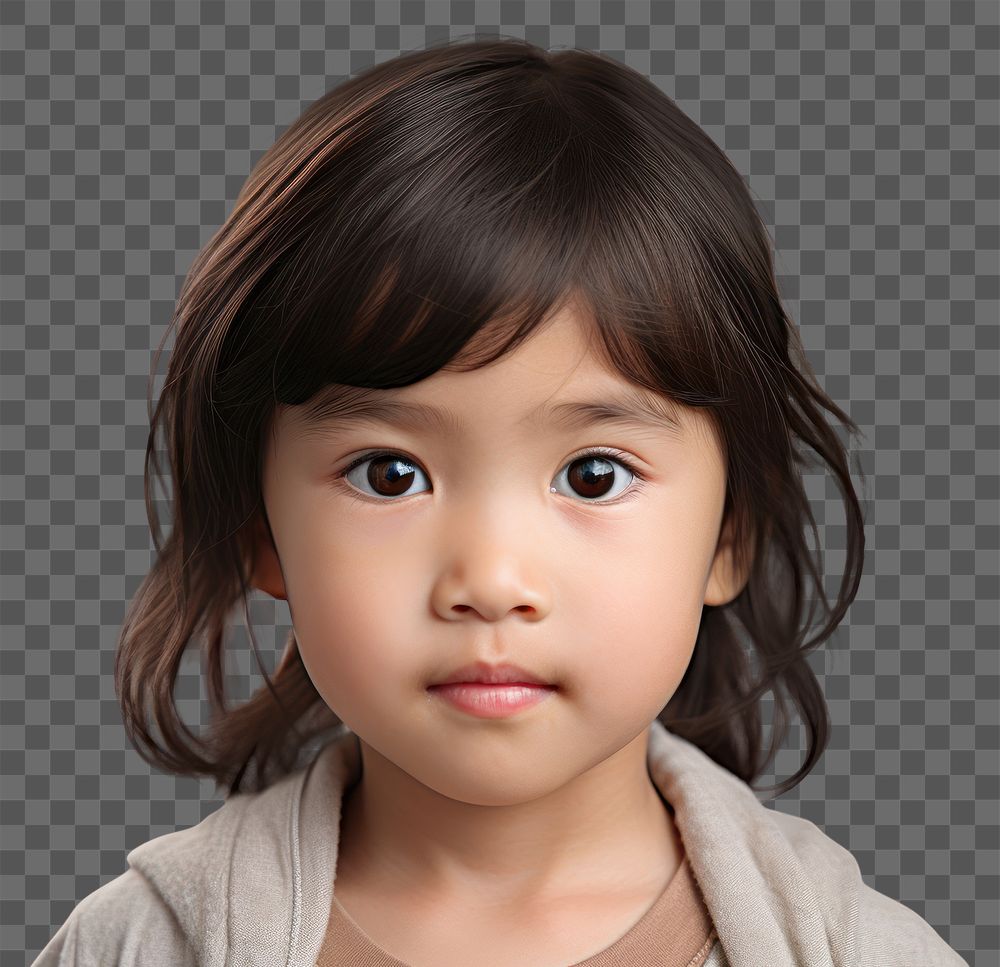 PNG Portrait baby photography hairstyle.