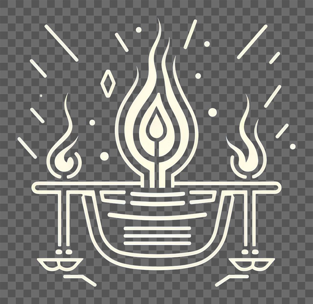 PNG Hanukka icon logo fire illuminated.