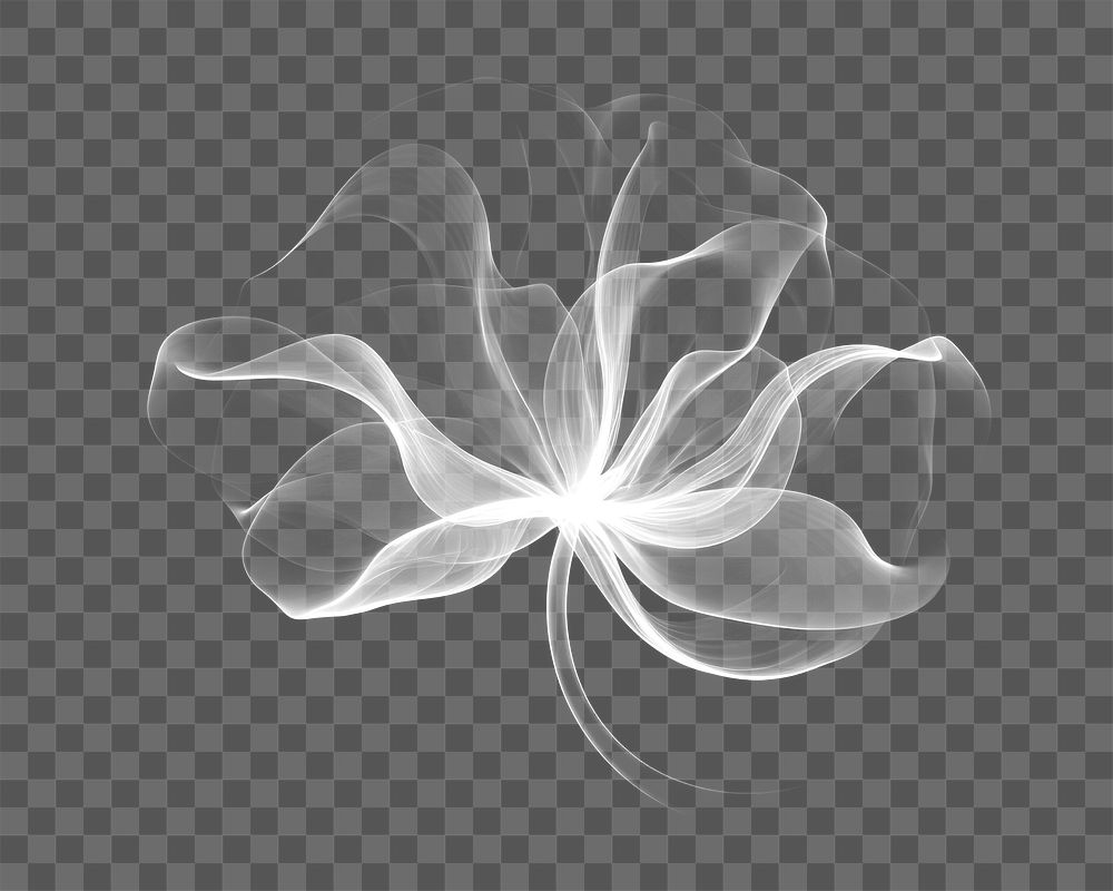 PNG Abstract smoke of lotus pattern shape white