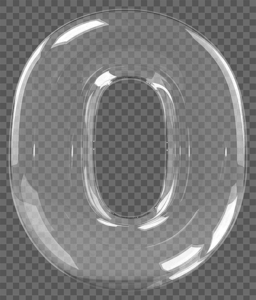 Letter O glass transparent bubble