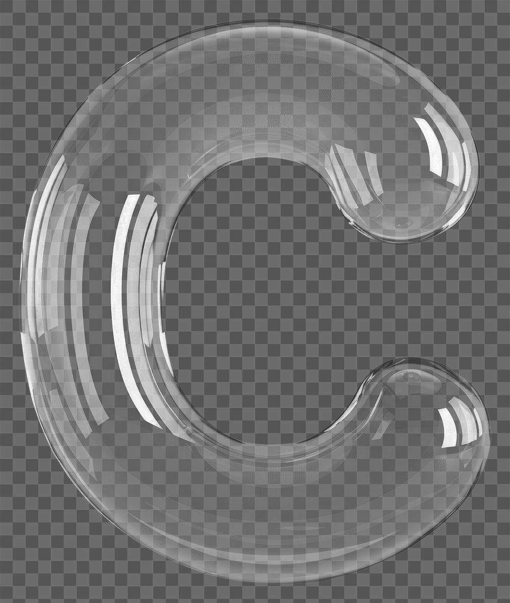 Letter C glass simplicity circle