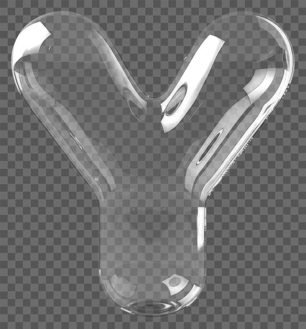 Letter Y glass white vase.