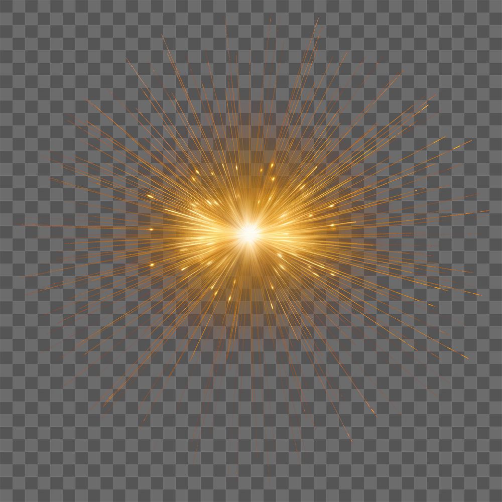 PNG Gold sun beam effect flare background fireworks black.