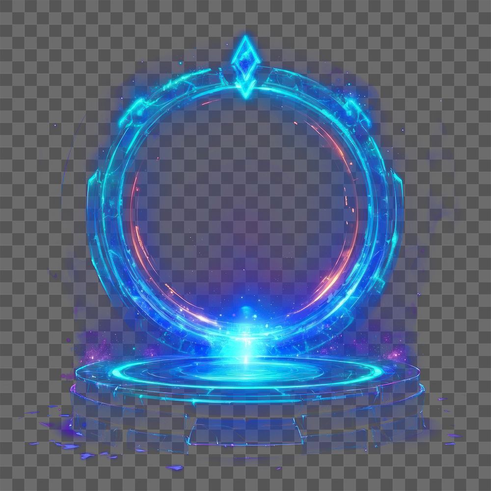 PNG Hologram portal futuristic fantasy circle.