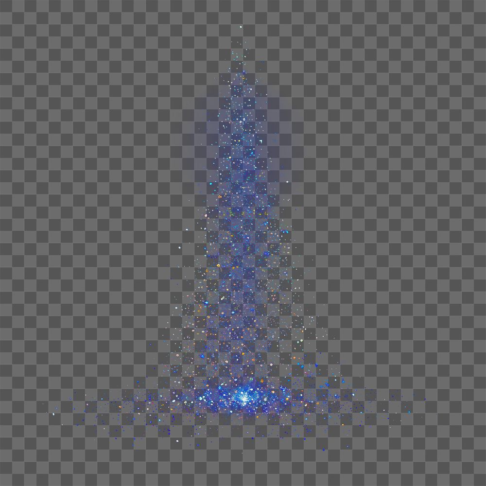 PNG Blue Christmas Tree Glitter lights particles blue.