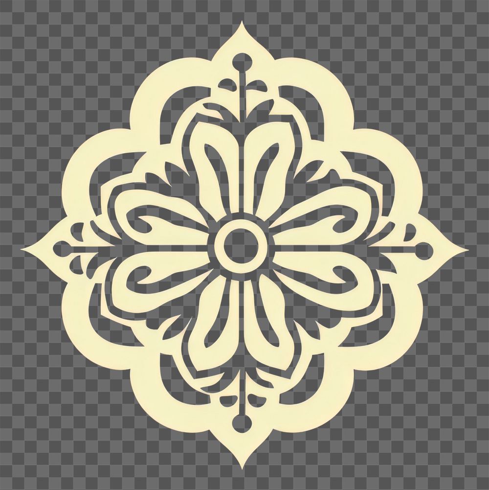 PNG Flower shape symmetrical background pattern.