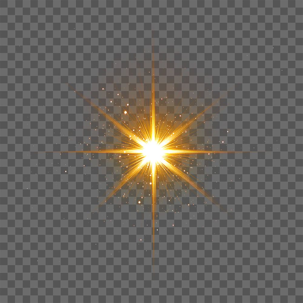 PNG Radiant star flare effect light night.