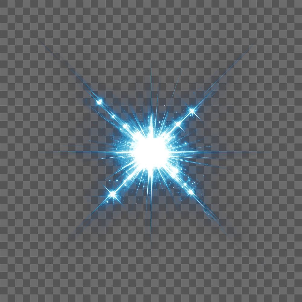 PNG Six-point star light flare bright illumination explosion.