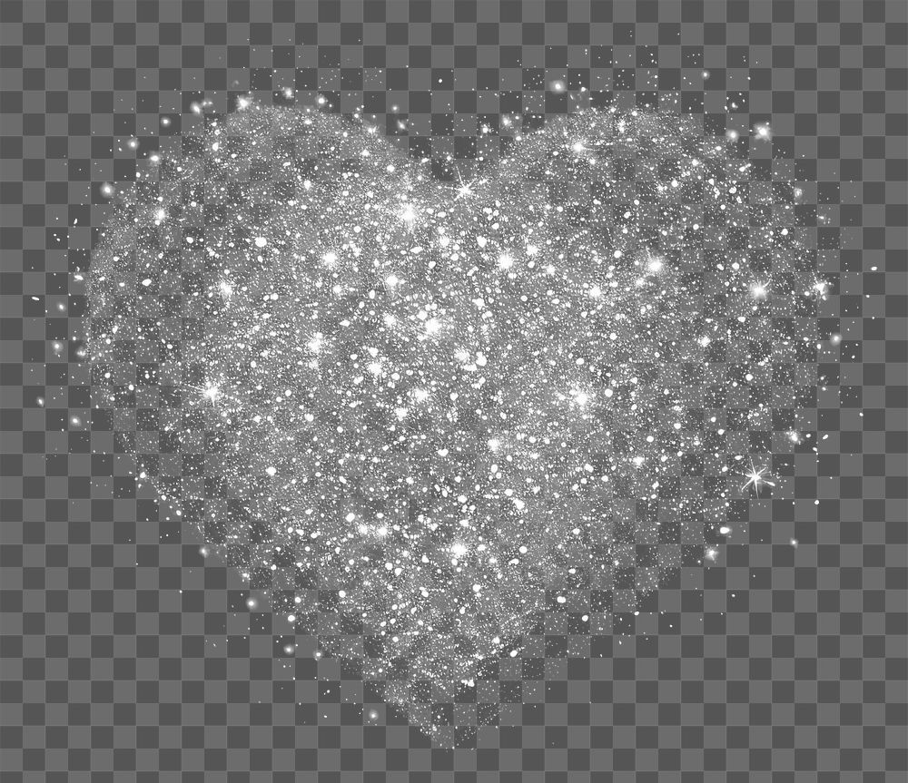 PNG Glitter heart sparkling effect.