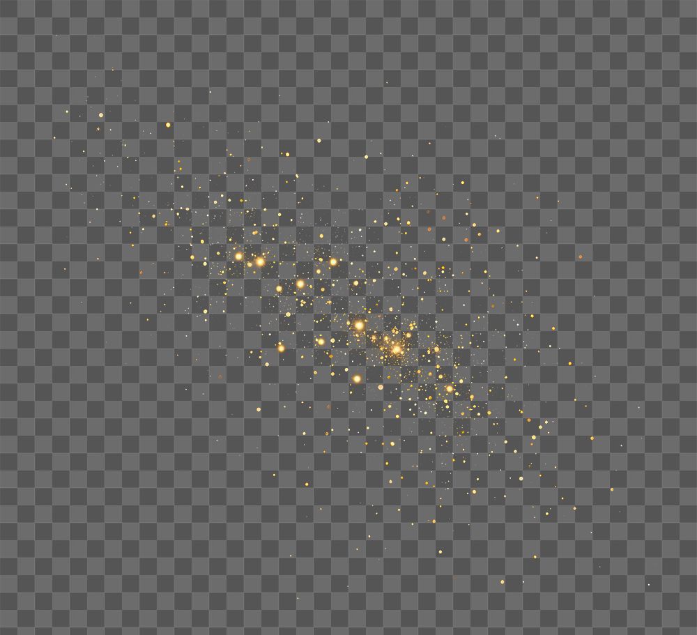 PNG A vector glowing gold light effect illustration night stars.