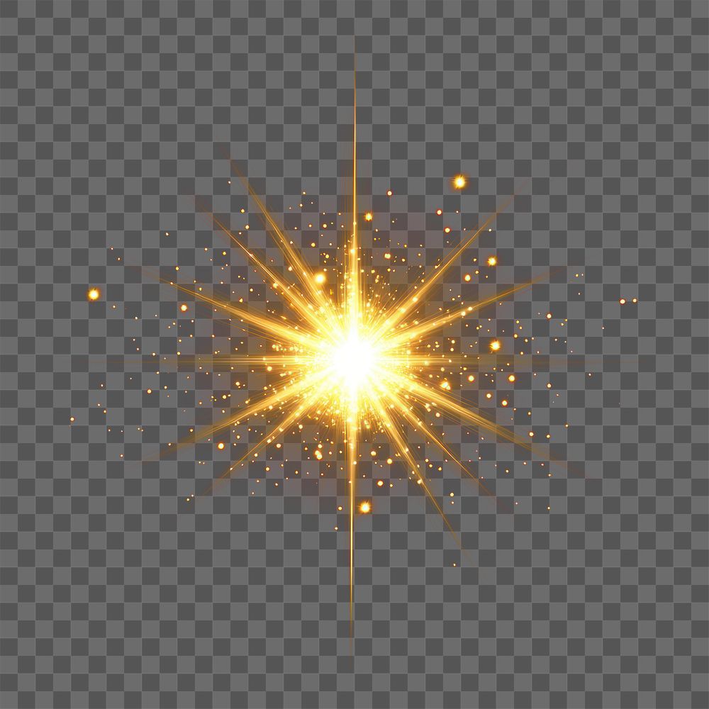 PNG A vector glowing gold light effect lighting illumination chandelier.