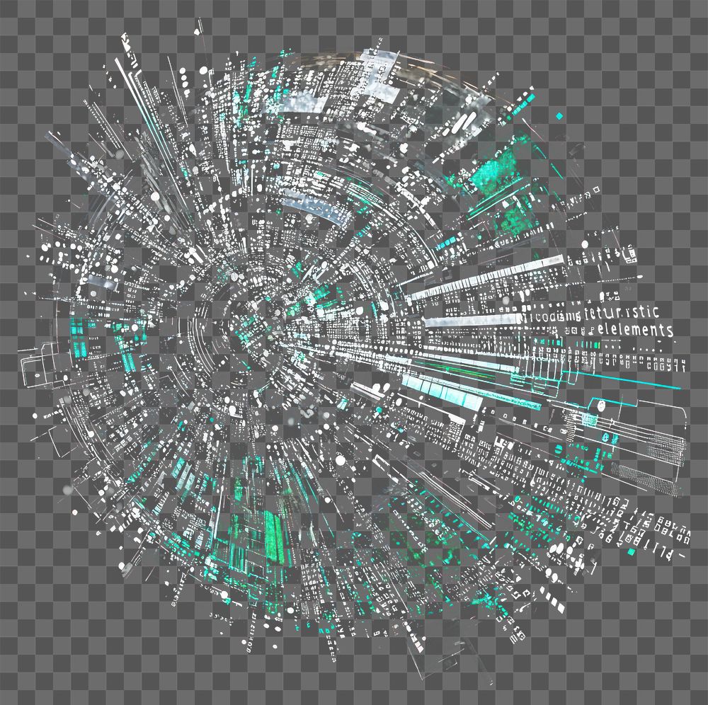 PNG A single Futuristic coding elements futuristic cyber visualization.