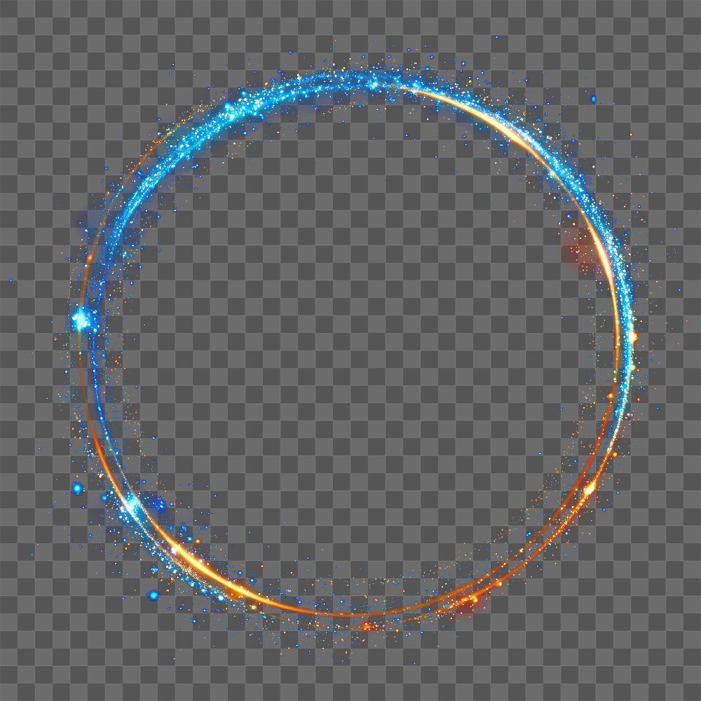 PNG Golden color light circle sparks space glow.