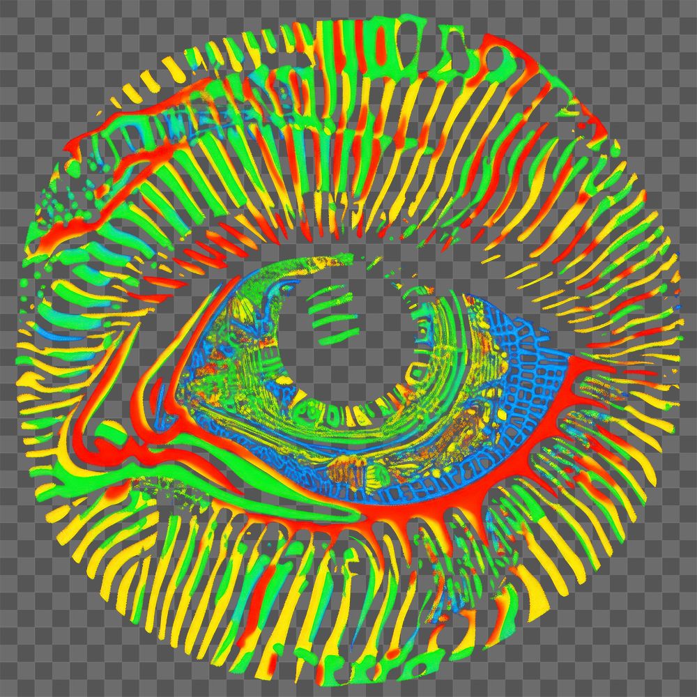 PNG Abstract eye op art illusion illustration accessories psychedelic.