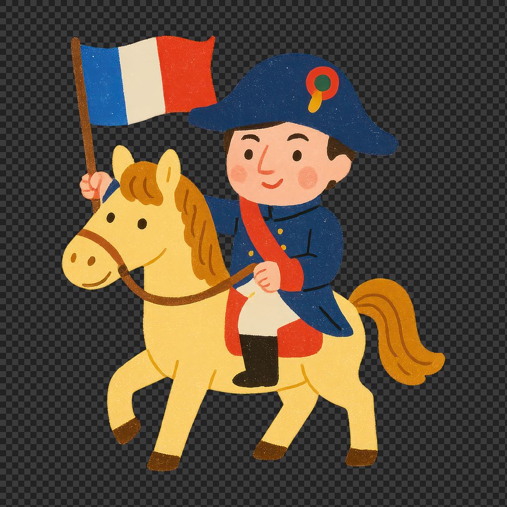 PNG Cartoon Napoleon riding horse | Free PNG - rawpixel