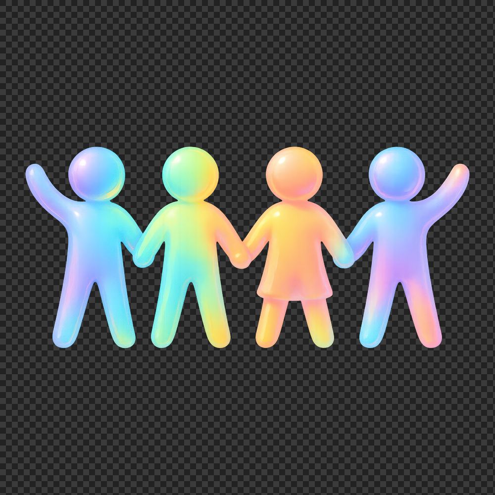 PNG Colorful unity figures holding | Free PNG - rawpixel