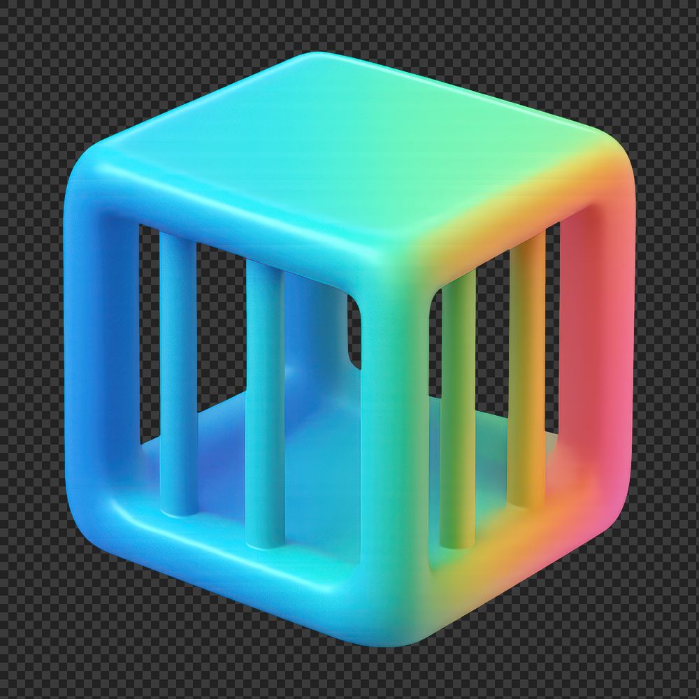 PNG Colorful 3D cube gradient | Free PNG - rawpixel