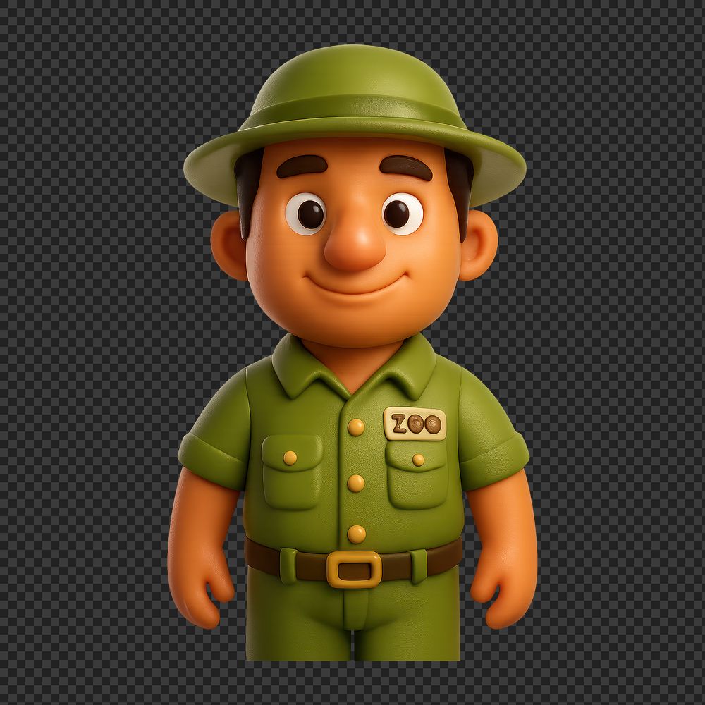 PNG Friendly cartoon zoo ranger | Free PNG - rawpixel