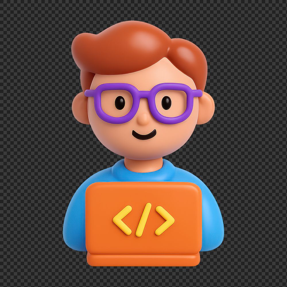 PNG 3D coder illustration cartoon | Premium PNG - rawpixel
