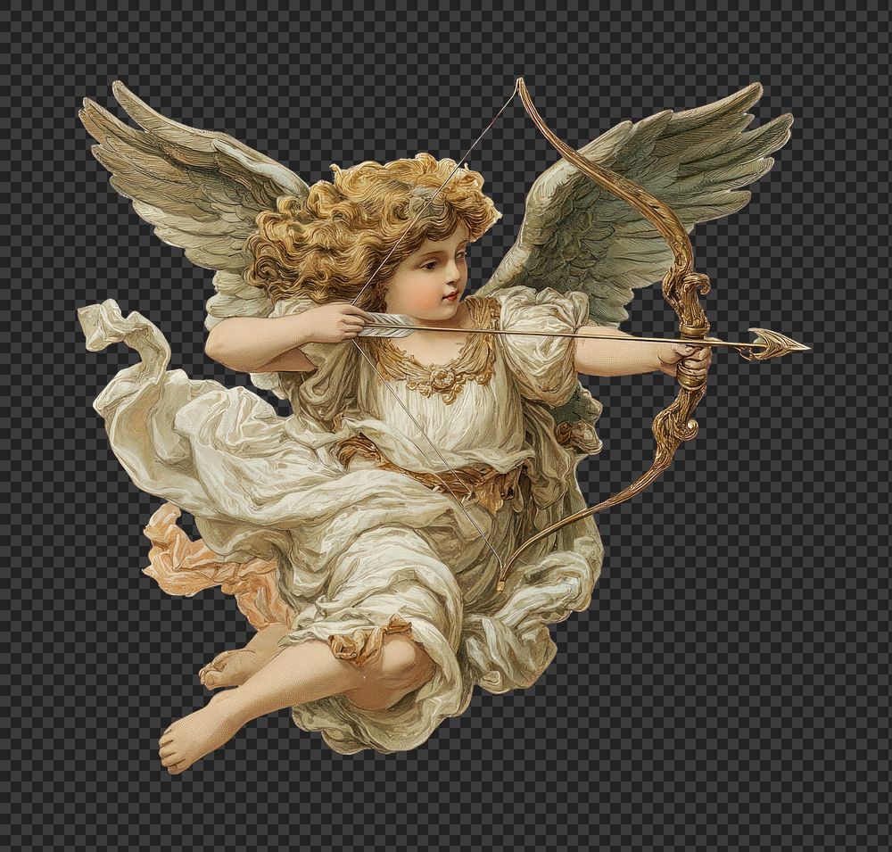 PNG Cherubic archer with wings Free PNG rawpixel