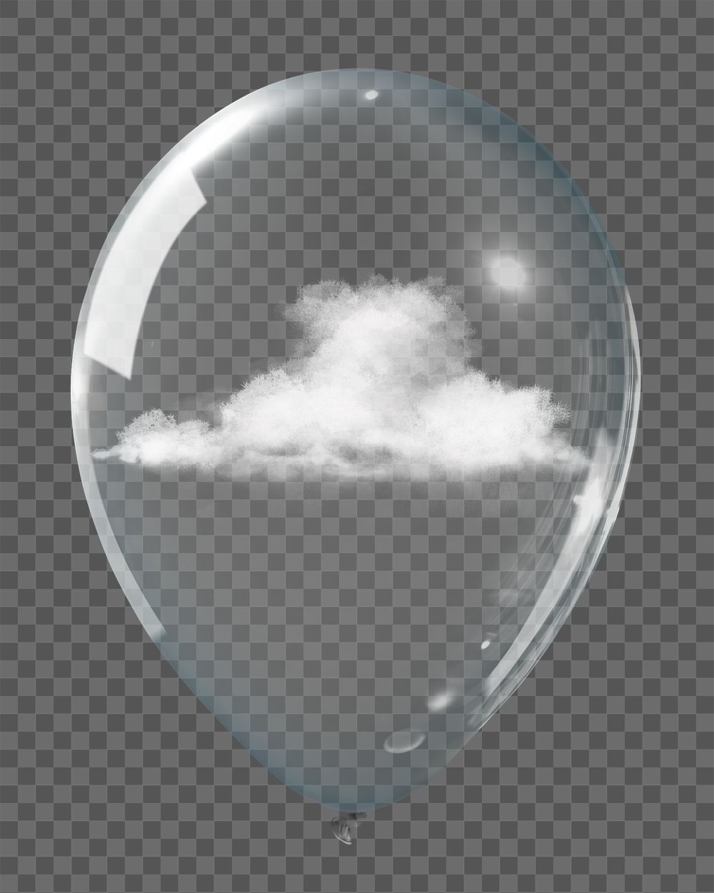 Environmental protection png, cloud in clear balloon
