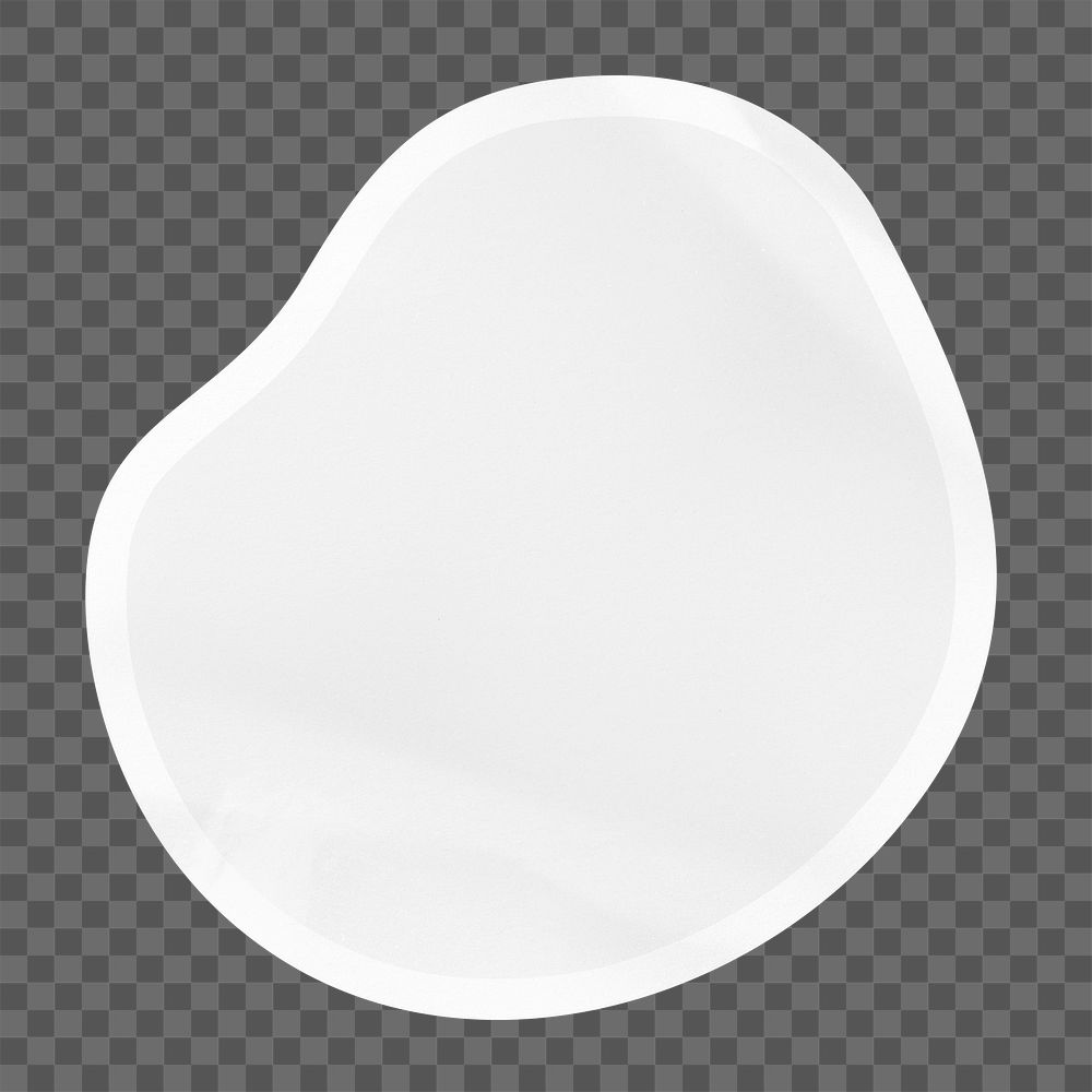 PNG blank blob shape sticker, off white collage element, transparent background