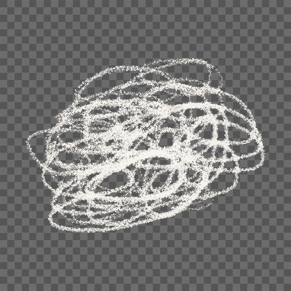 Messy line png sticker, squiggle transparent background