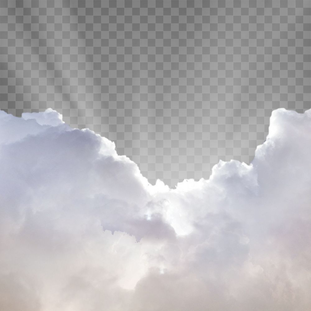 Aesthetic clouds png border, transparent background