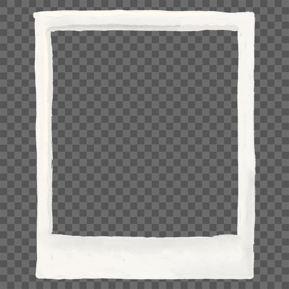 Instant film png frame, transparent background