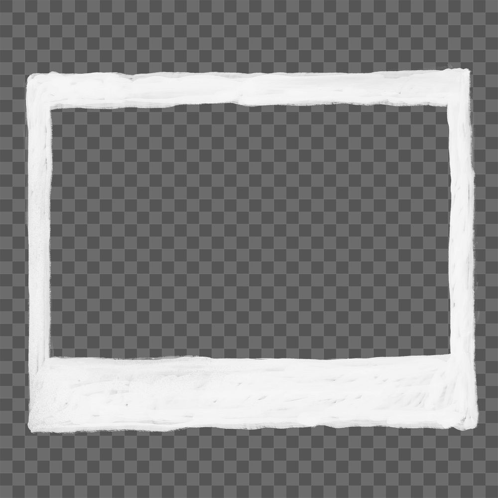 Instant film png frame, transparent background