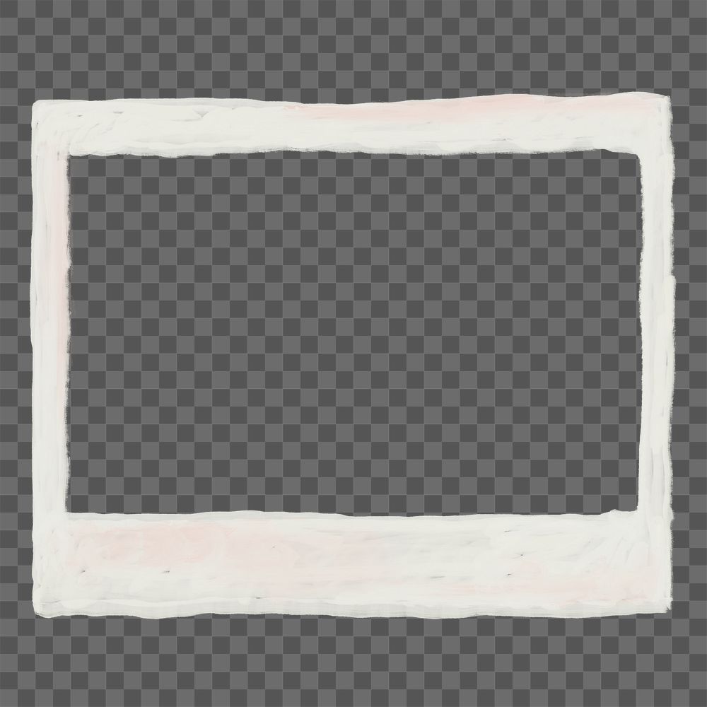 Instant film png frame, transparent background