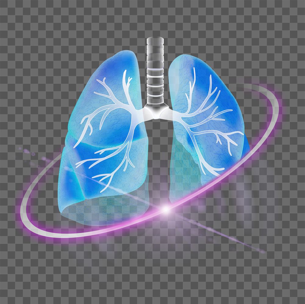 Lungs png, respiratory medical technology digital sticker in transparent background