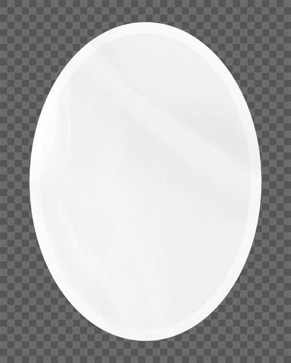 PNG blank oval shape sticker, off white collage element, transparent background