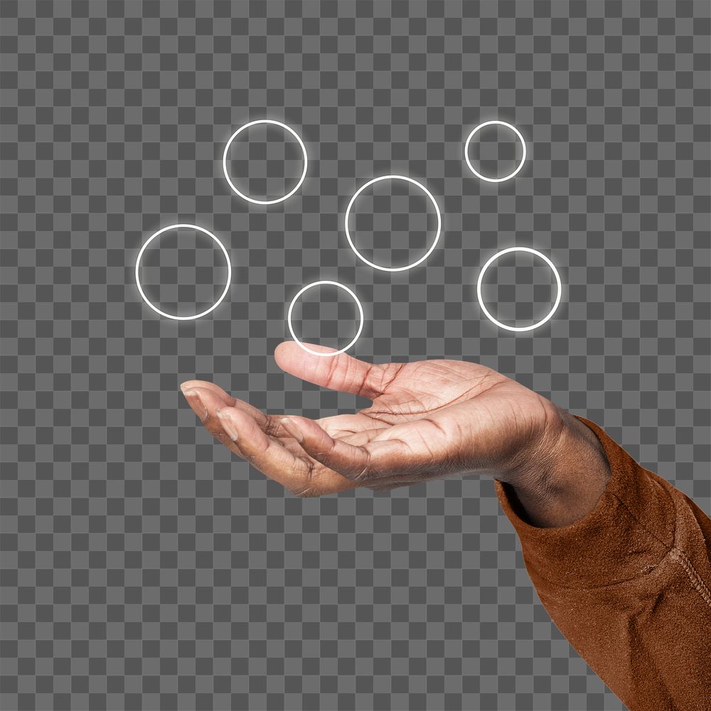Presenting hand png, showing invisible object gesture collage element, transparent background