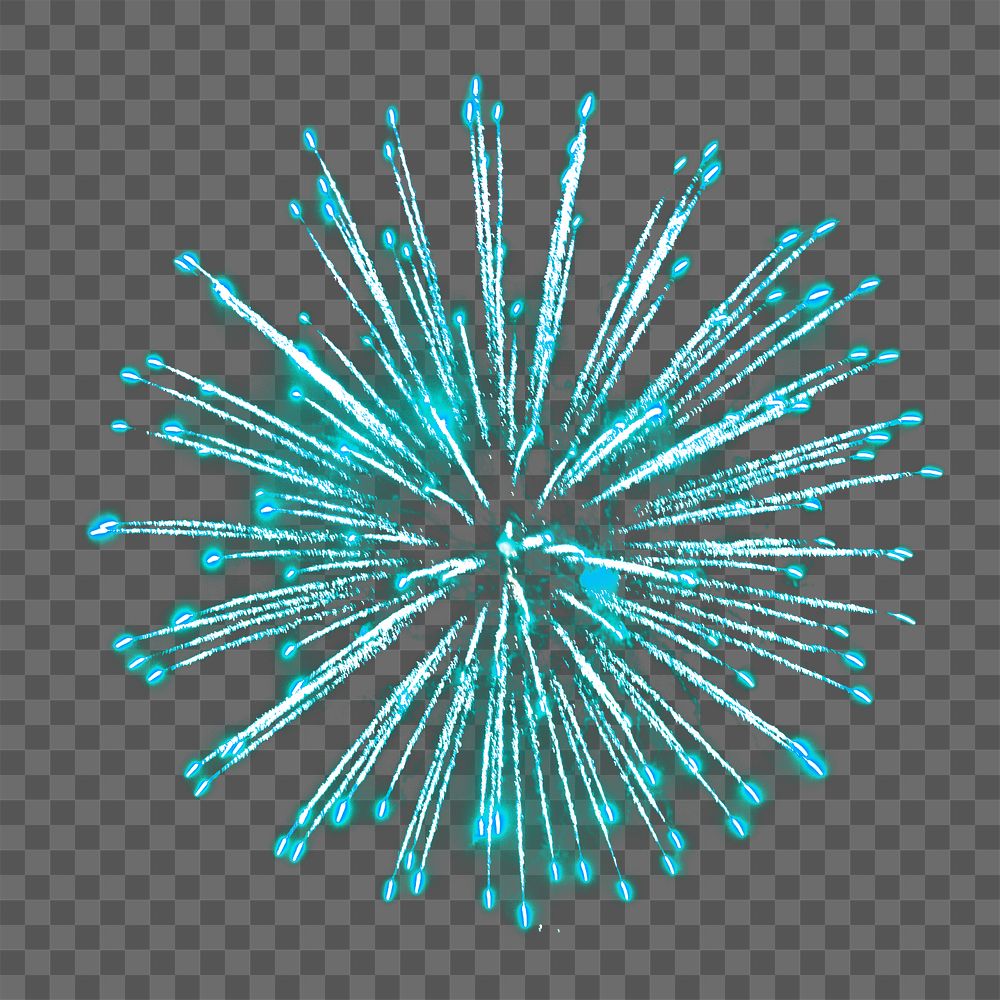 Blue fireworks png sticker, effect, celebration, transparent background