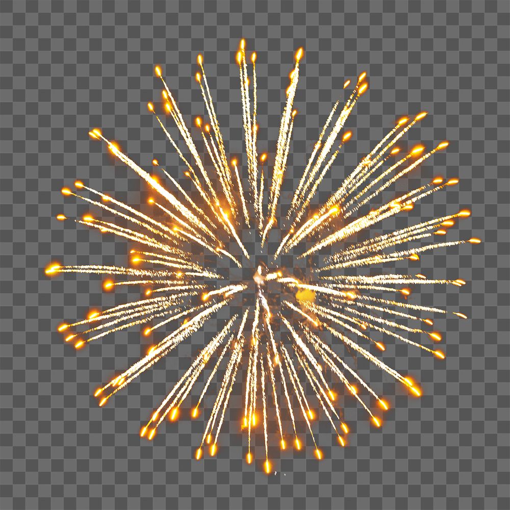 Gold fireworks png sticker, effect, celebration, transparent background