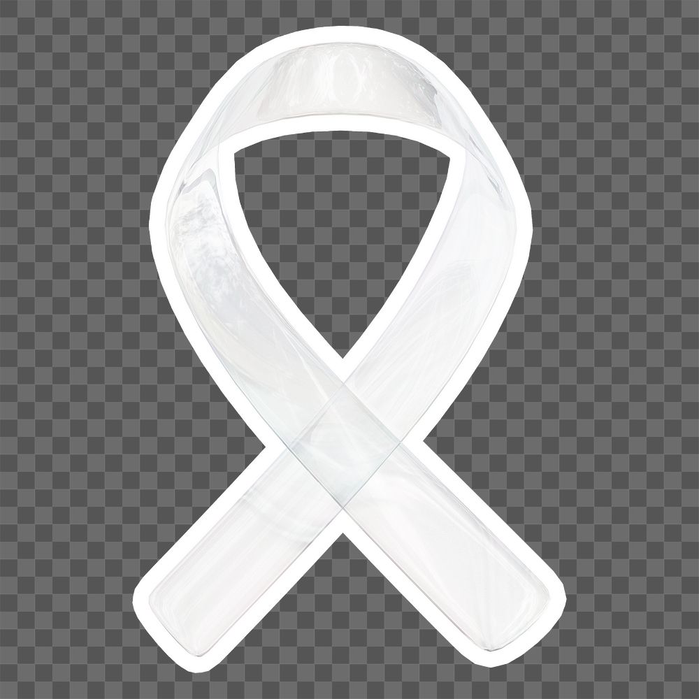 Awareness ribbon  png sticker, crystal glass, transparent background