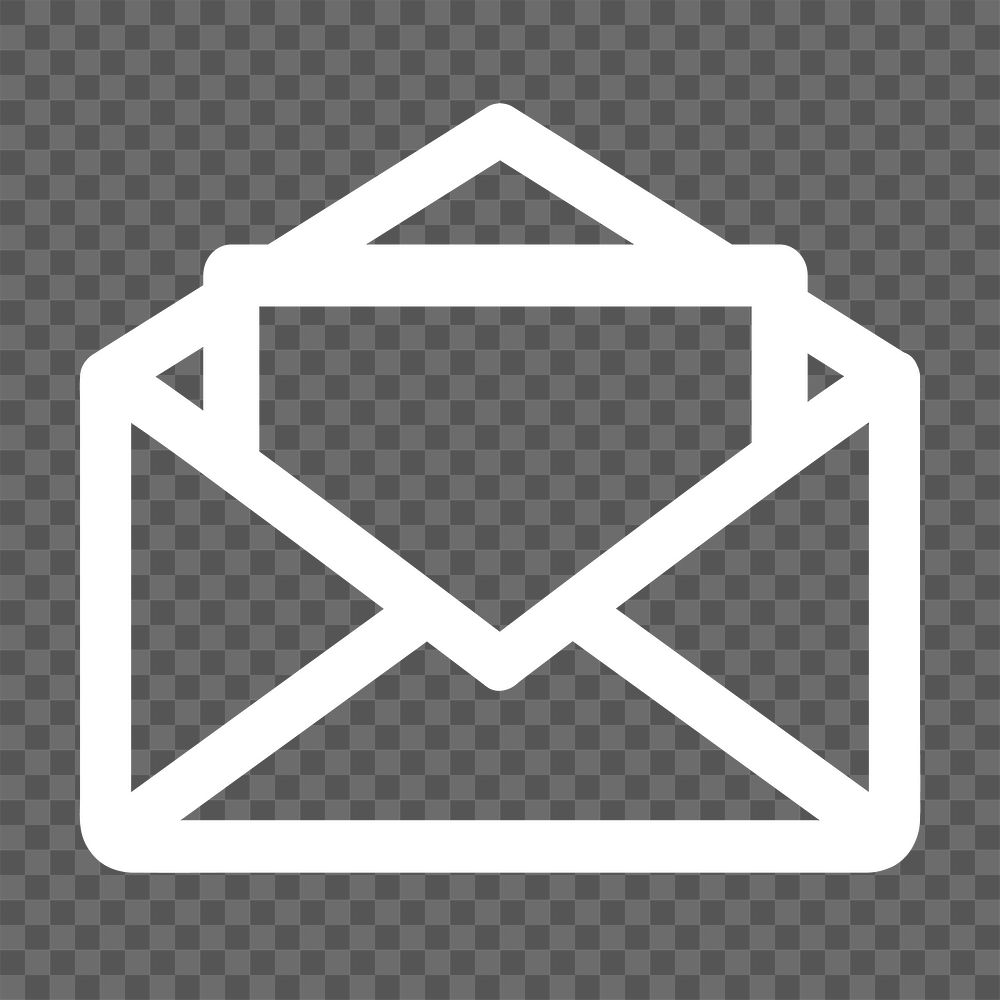 Mail icon png sticker, white, transparent background