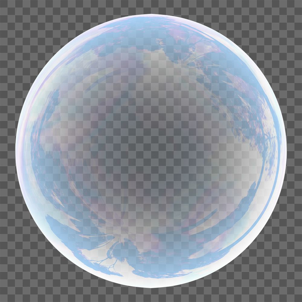 Png glass ball sticker, 3D rendering, transparent background
