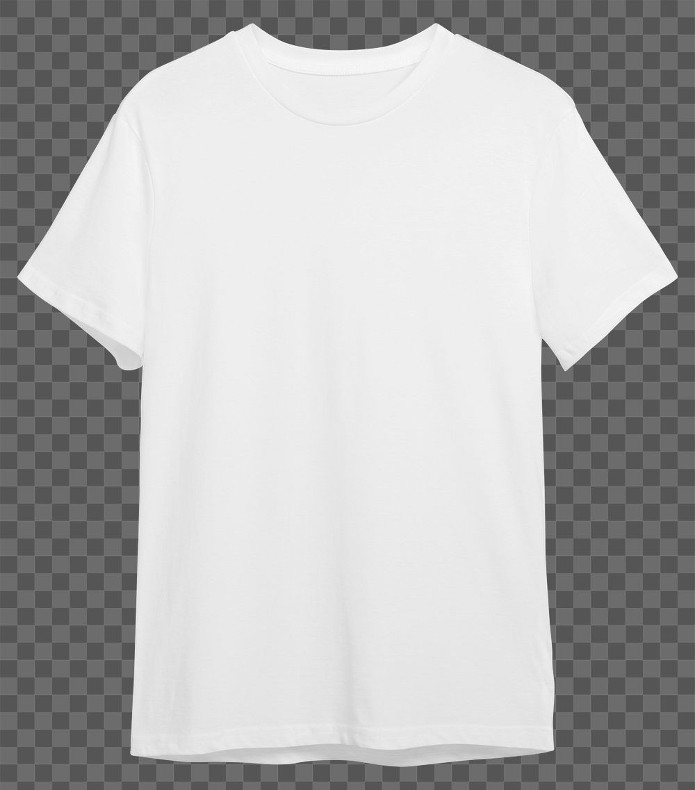 White t-shirt png sticker, design space, transparent background
