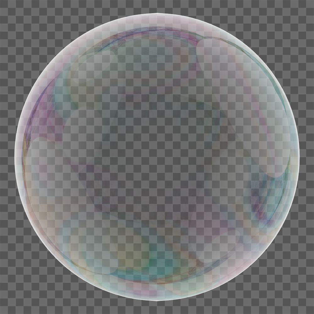 Holographic bubble png sticker, transparent background
